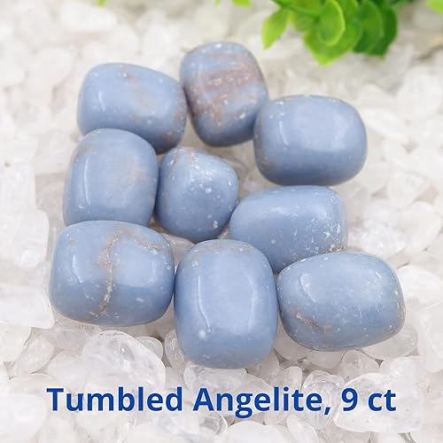 Miniatura 2 de NatureWonders - 9 piedras curativas de Angelita caída, color natural, acabado con cera de abeja, calmante y calmante comunicación angelica