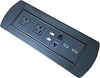 Vista 10 de Impecgear Power Plug - Centro de alimentación para escritorio con ojales, centro de datos de alimentación para muebles, 2 CAT6/1 HDMI/1 USB/1 tipo