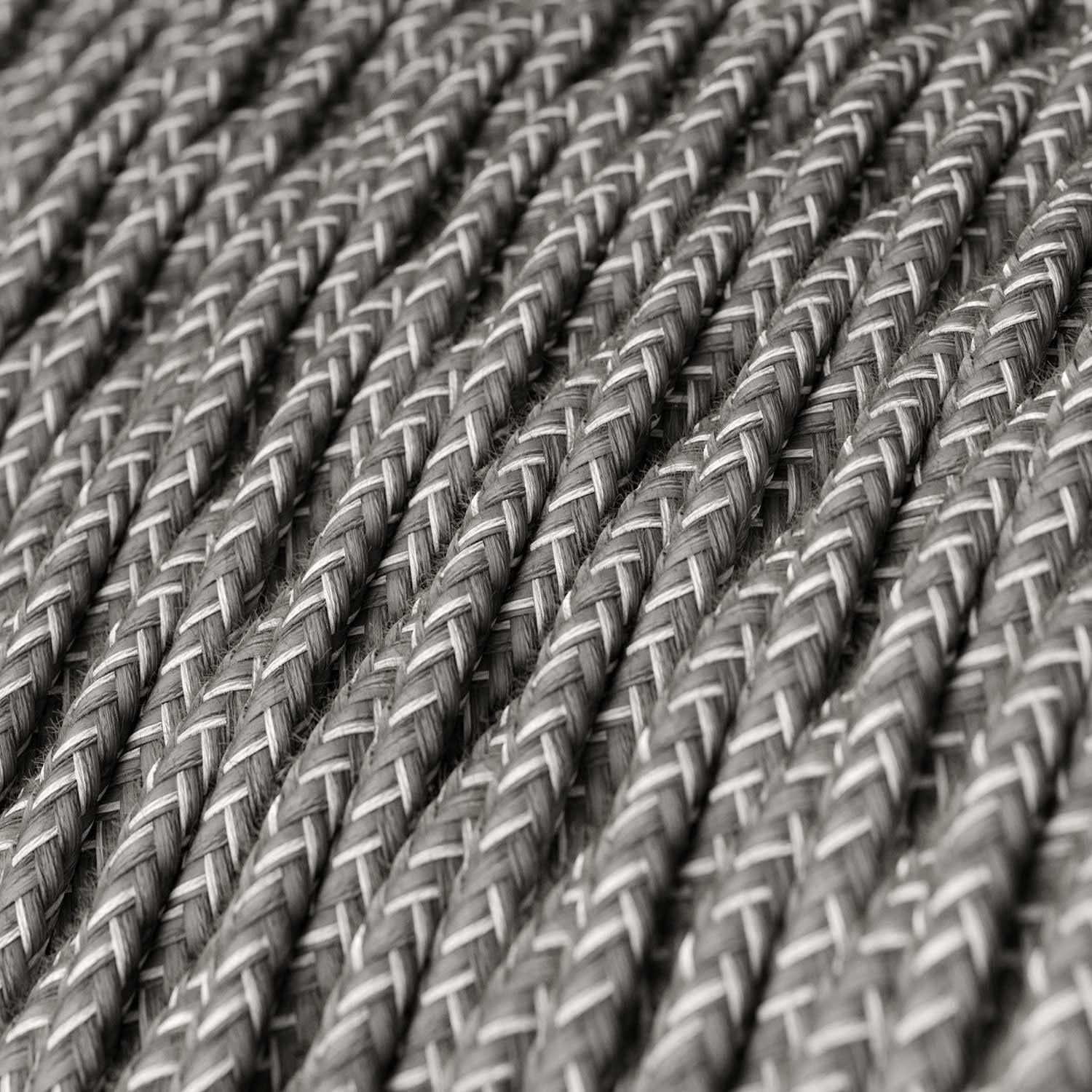 creative cables - Lampada a sospensione Made in Italy completa di cavo tessile trecciato e portalampada in alluminio - Con lampadina, Cromo