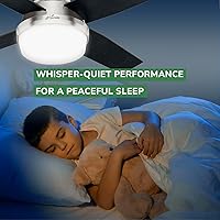 Vista 5 de Hunter 44 inch Indoor Ceiling Fan with LED Light and Remote Control - Modern Ceiling Fan, Low Profile Mount, 4 Black Oak Blades, For Bedroom, Living