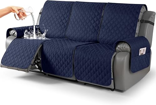 Miniatura 44 de TAOCOCO Fundas reclinables 100% impermeables, fundas de sofá reclinable con correas para las piernas, funda de sofá reclinable reversible para silla