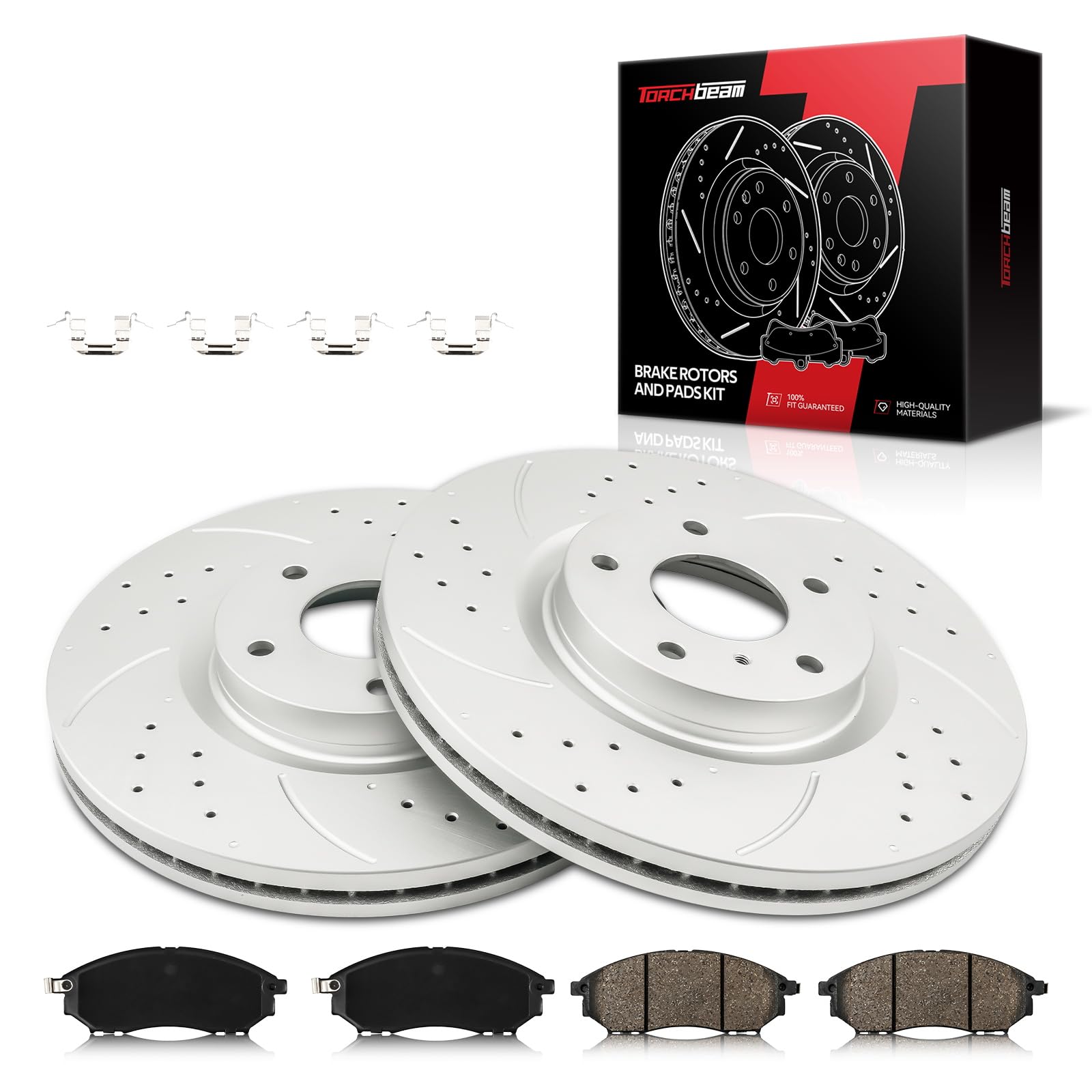 Torchbeam Front Brakes and Rotors Kit Brake Pads Brake Rotors and Pads for INFINITI 2009-2013 G37 3.7L,Nissan 2013-2014 Murano,INFINITI 2006 2008