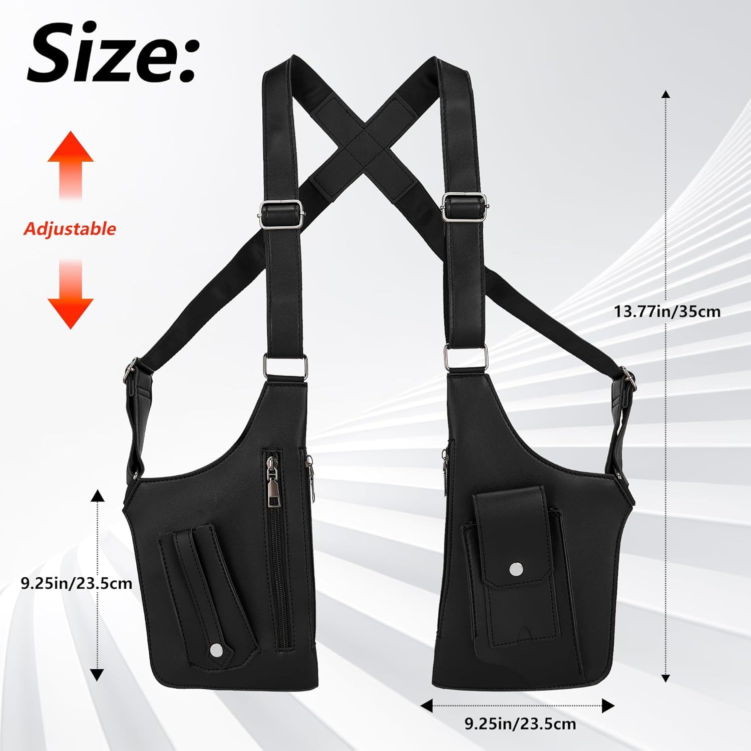 Double Shoulder Armpit Bag for Men Chest rig Underarm Anti-Theft Adjustable Pocket with Double Shoulder Straps Phone Wallet 2026