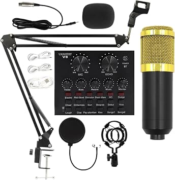 Recording Microphone Set, Live Streaming Equipment, Professional Microphone, Streaming Kit, Recording Studio Supplies, Live Streaming Mic, Anchor Streaming Setup, Singer Microphone