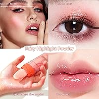 Vista 3 de Polvo De Hadas - Resaltador de maquillaje corporal con purpurina en barra, rubor facial brillante, iluminador corporal con purpurina de alto brillo