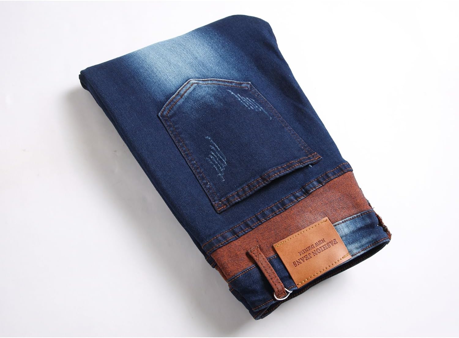 Jeans for Men Stretch Slim Fit Denim Comfort Flex Waist Colored Pants Strechy Regular Fit Tapered Leg - Image 9