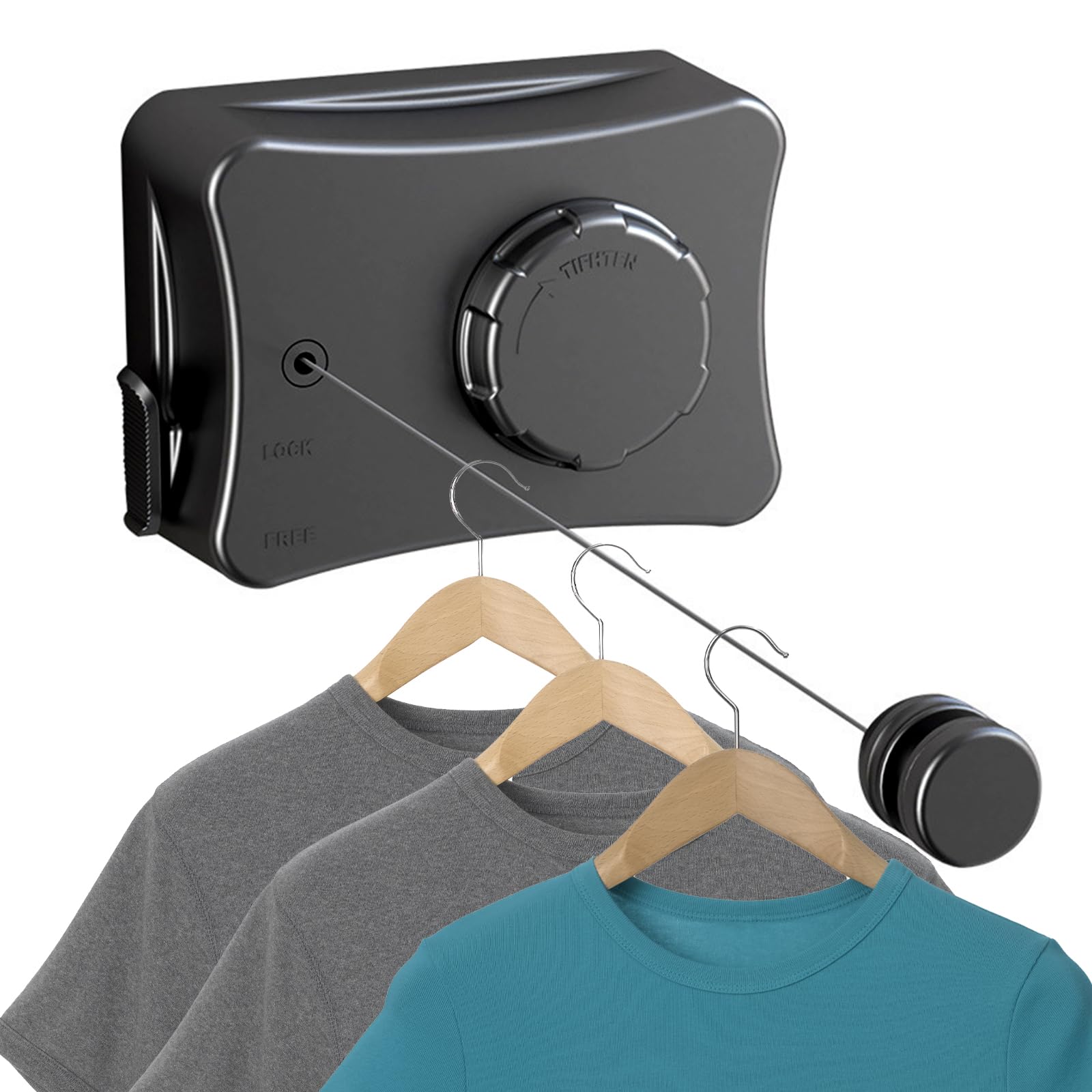 AIVORO Tendedero Retractil 5.1M: Tendedero De Ropa Retractil - Negro
