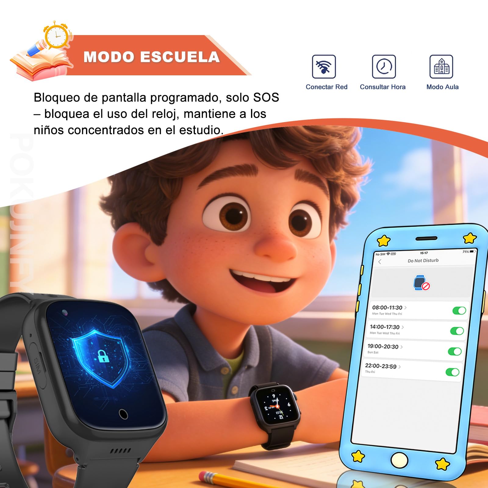 4G Reloj Inteligente Niño para Niños Niñas - GPS y Llamadas SOS | Videollamada Teléfono Movil Chat Calculadora Despertador Juego Podometro - Digital Smartwatch Reloj Inteligente Niña Regalo