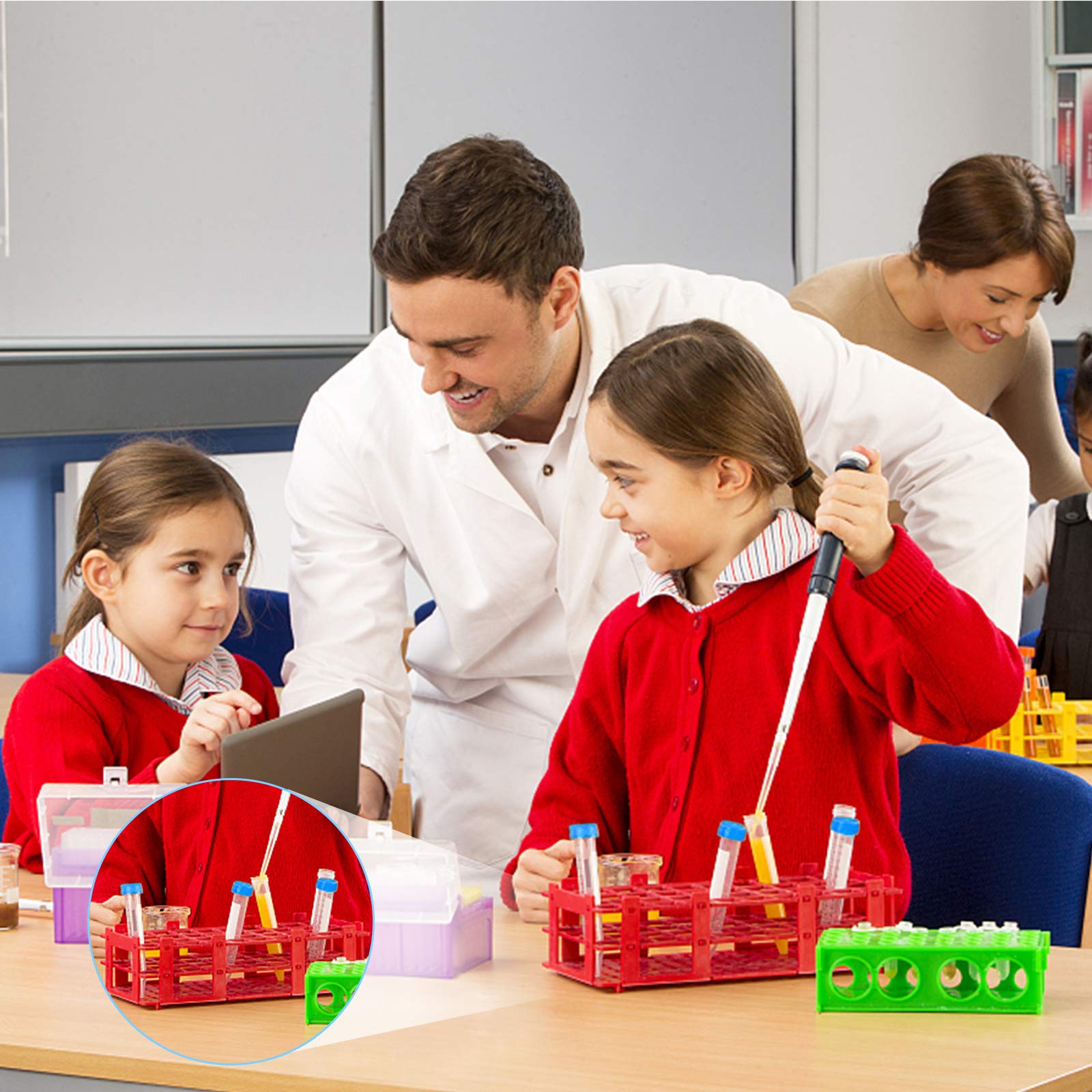 Probówki do wirowania 60 szt. 10 ml plastikowe z podziałką do przechowywania próbek laboratoryjnych