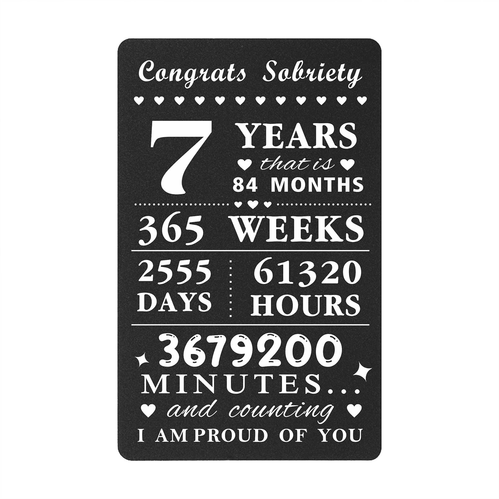 7 Year Sobriety Card for Women Men, 7 Year Sober Gifts, Seven Years AA NA Recovery Anniversary Sober Token