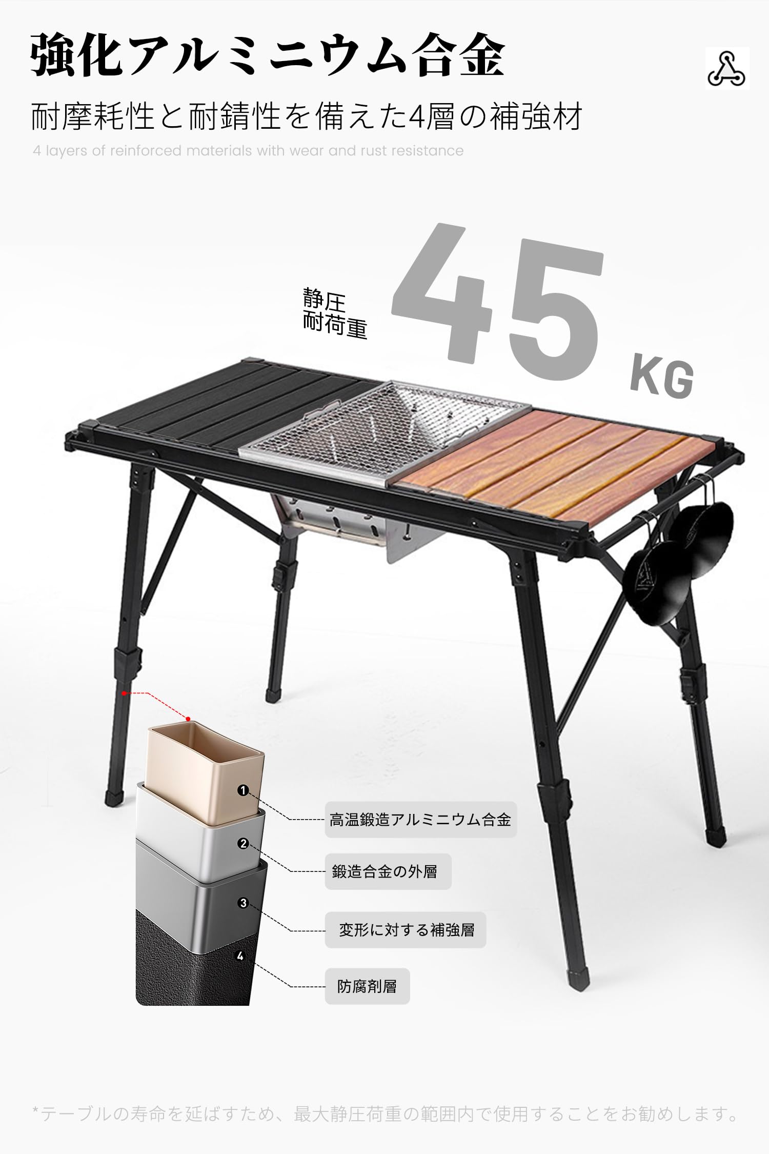 Amazon.co.jp: キャンプテーブル IGTテーブル 折り畳み 高さ無段階調節