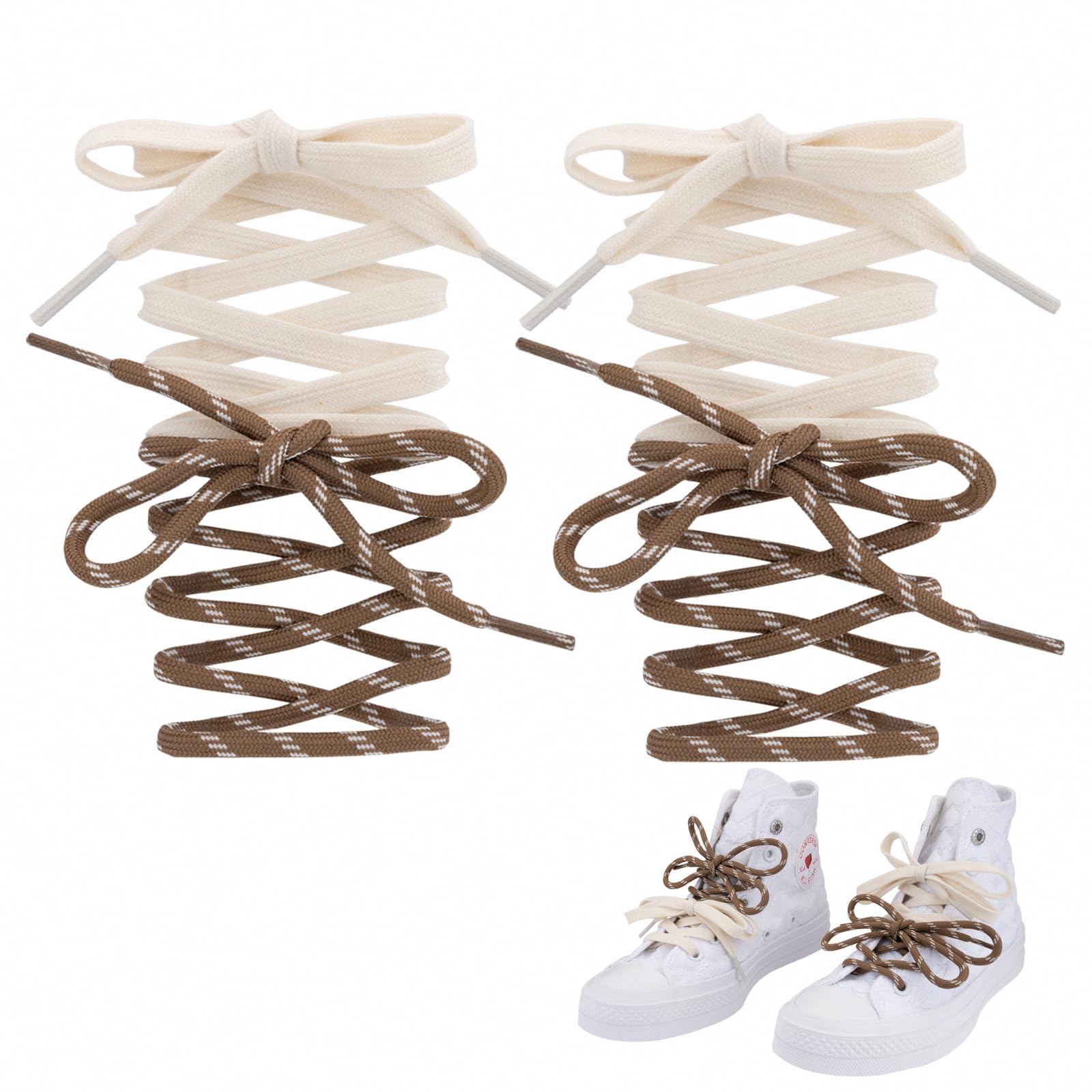 Lilybekind Colored Shoe Laces Multi Style Replacement Shoelaces for Boots Sneakers Cool Design Shoe Strings