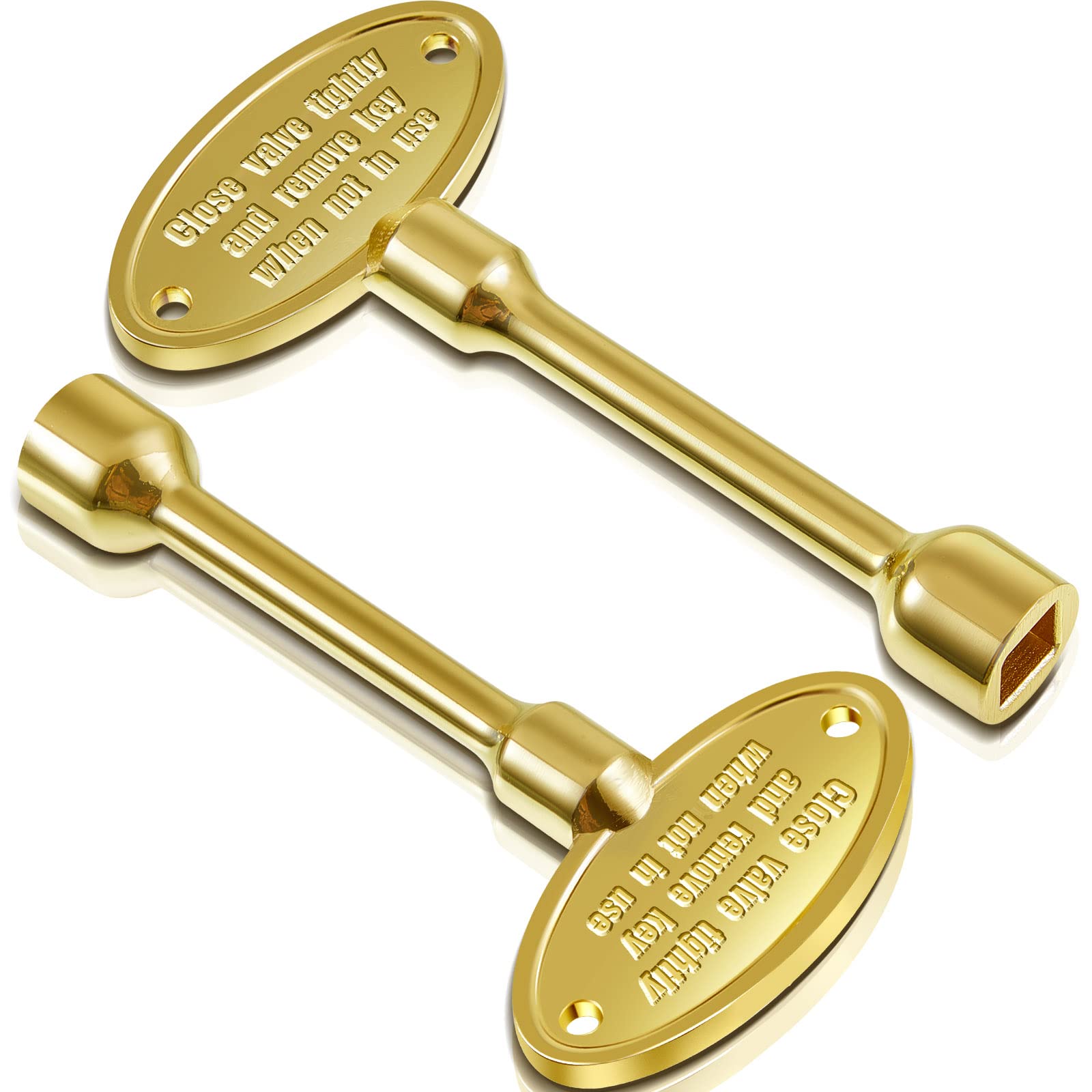 Tondiamo 2 Pcs Universal Gas Valve Key Fireplace Key for Gas Fire Pits Polished Brass Replacement for Outdoor Fireplace Fits Both 1/4-in and 5/16-inch