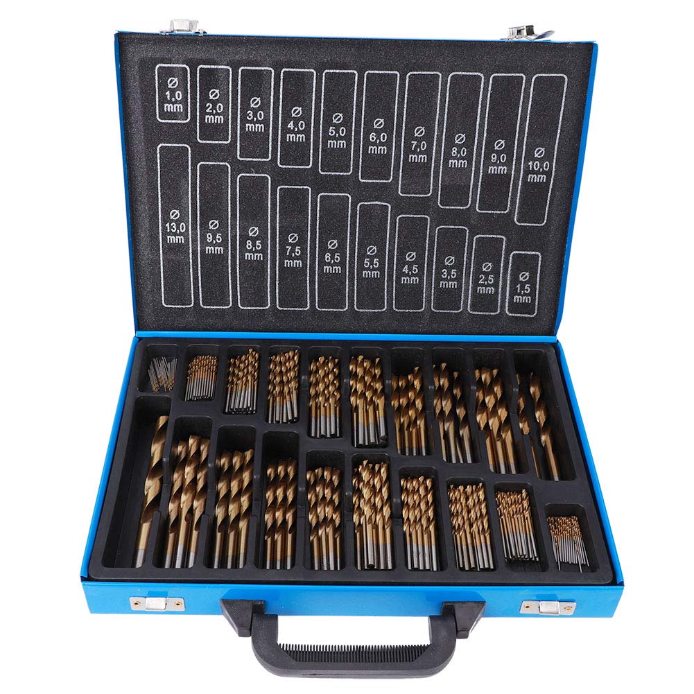 Ausla Set Punte HSS Titanio 202 Pezzi 1-13mm | Multifunzione per legno, plastica, alluminio, range 1-13mm