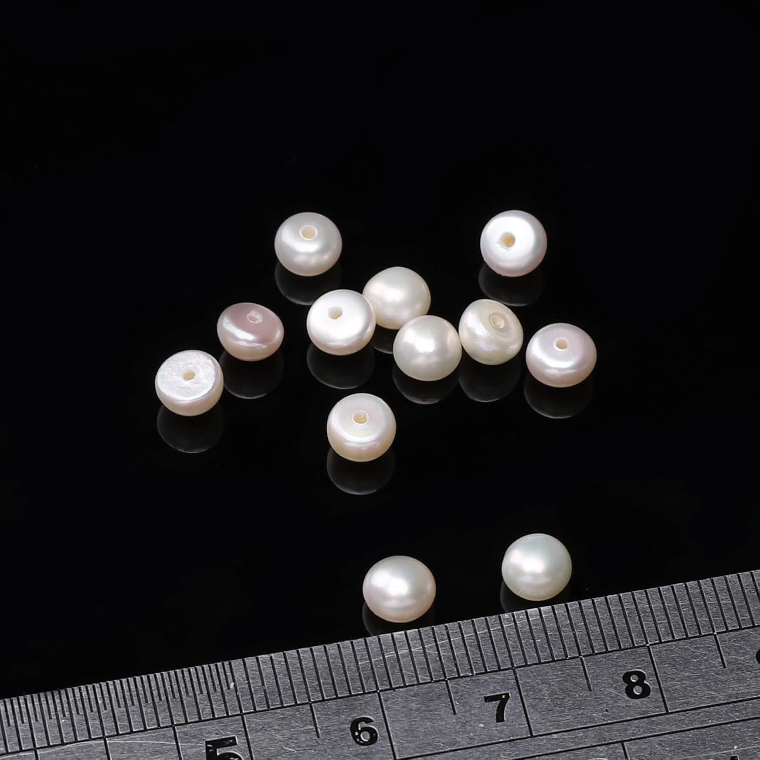 Natural Half Drilled Pearl Beads White 5-5.5mm 12pcs AAAA Freshwater Cultured Loose Gemstone Beads for DIY Stud Earring Jewelry Making - Image 5