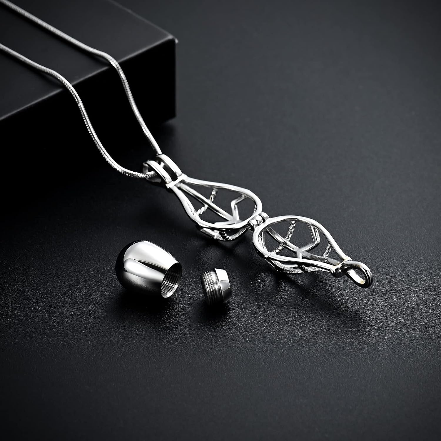 Keepsake Openwork Teardrop Urn Locket Ashes Necklace Memorial Jewelry Cremation Jewelry Funeral Jewellery Ash Holder - Image 6