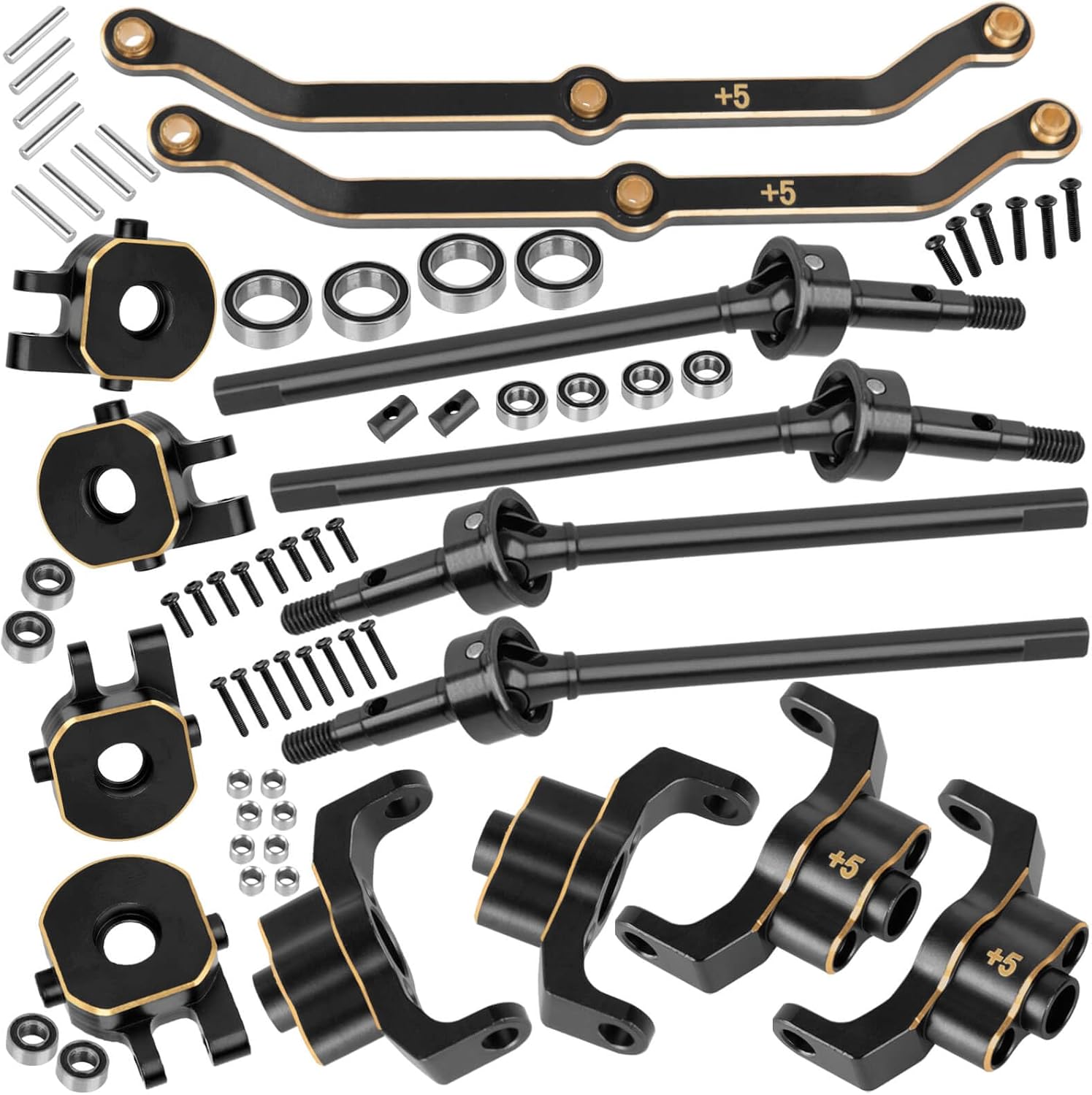 RC Brass Axle widening (+5mm Wider on Each Side) Upgrades Part for 1/18 TRX4M,2 Front Axle,for 4wd (Front & Rear+5mm Wider on Each Side),BRCatWPark RC Brass Axle widening