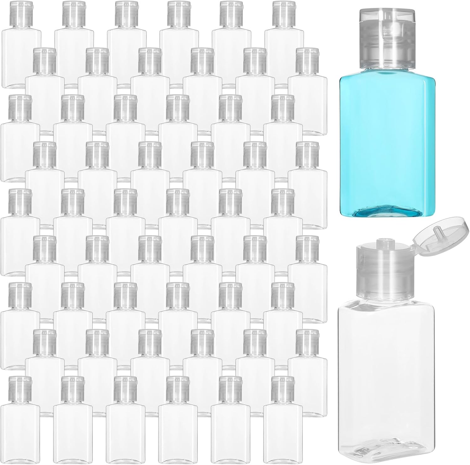 100pcs 1 oz Travel Bottles Mini Travel Bottles Hand Bottle Clear Bottle with Flip Caps Small Dispenser Containers Portable Empty Refillable Containers for Shower Gel Face Creams Body Lotion