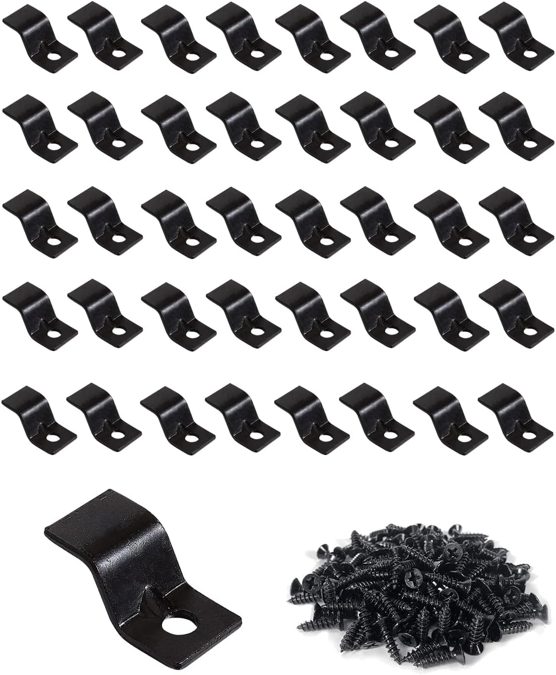SeptCity Table Top Fasteners, Z Clips for Table Tops 40 Packs (Black)