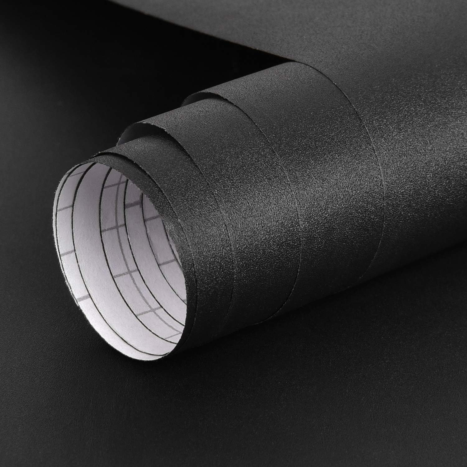 Sunm BoutiqueSelf-Adhesive Film Black Matt PVC Sticker Matt Furniture Film Wallpaper Decorative Film for Walls Cupboards Waterproof Black 40 cm x 10 m