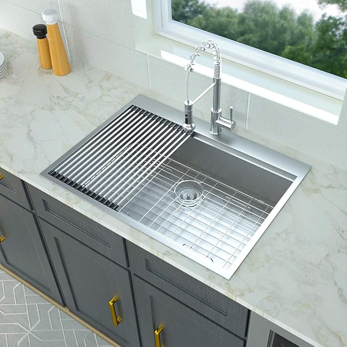 Buy Kitchen Sink Drop In Logmey 30x22 Kitchen Sink Topmount Ledge