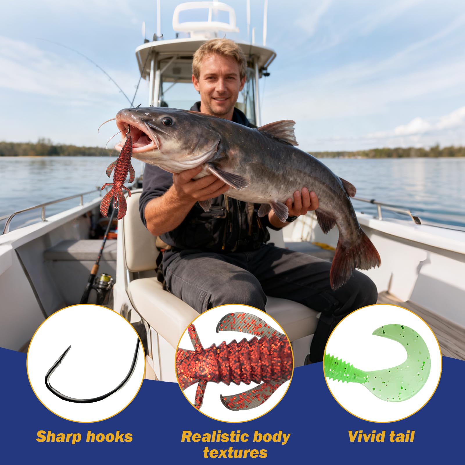 Alriedy Kit Da Pesca 187 Pezzi Professionale - Esca Per Acqua Dolce E Salata, UV Resistant, Ganci Acciaio Inox, Scatola Impermeabile IPX4
