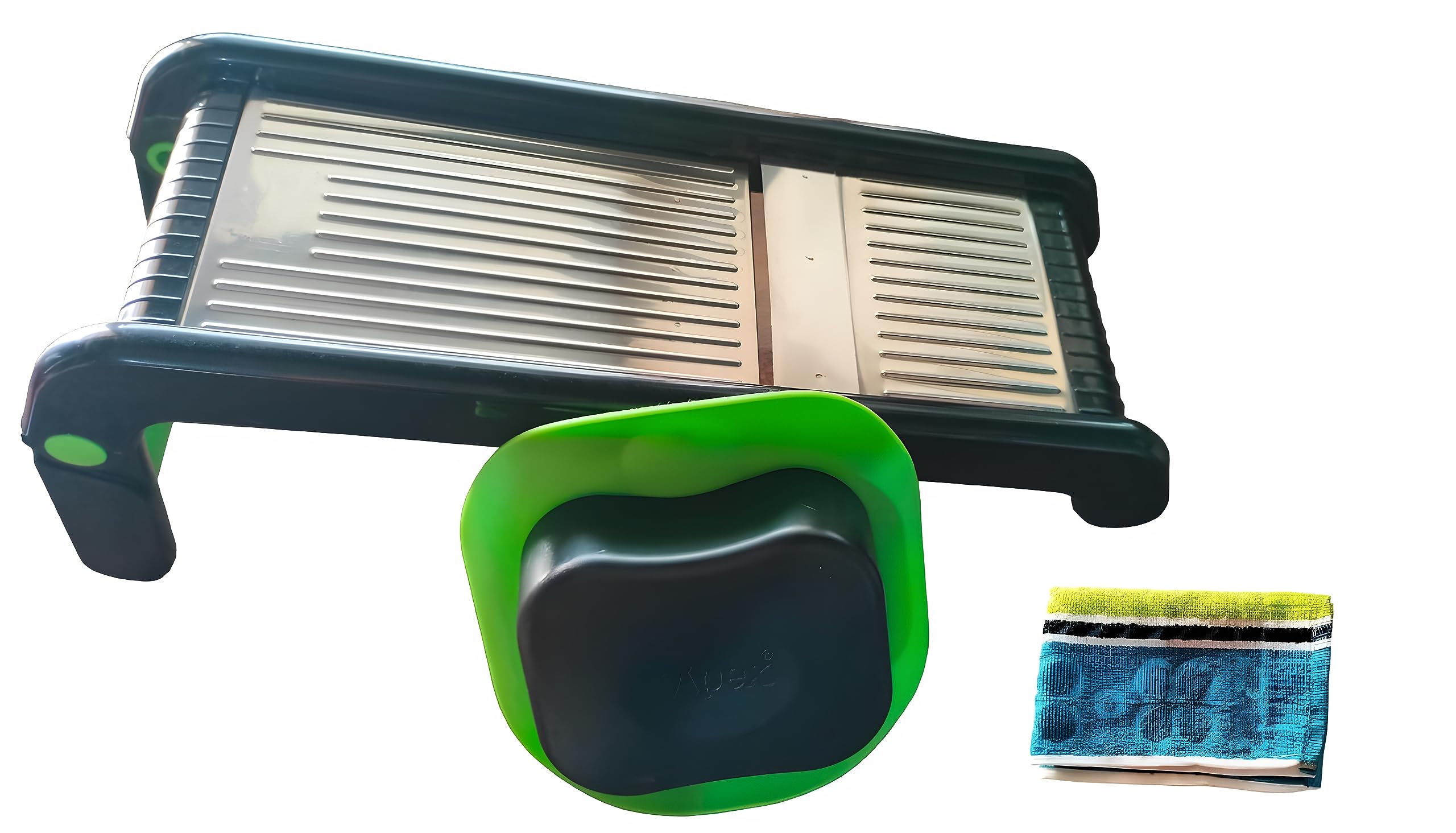 Apex Supreme Adjustable Foldable Slicer Set -Ergonomic Design| Stainless Steel Blade with ABS Unbreakable Body| Bundle with Wike Cleaning Cloth