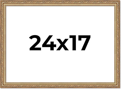 Vista 281 de Poster Palooza Marco de fotos de madera tradicional dorado antiguo de 6 x 18 pulgadas con plexiglás acrílico UV, respaldo de tablero de espuma