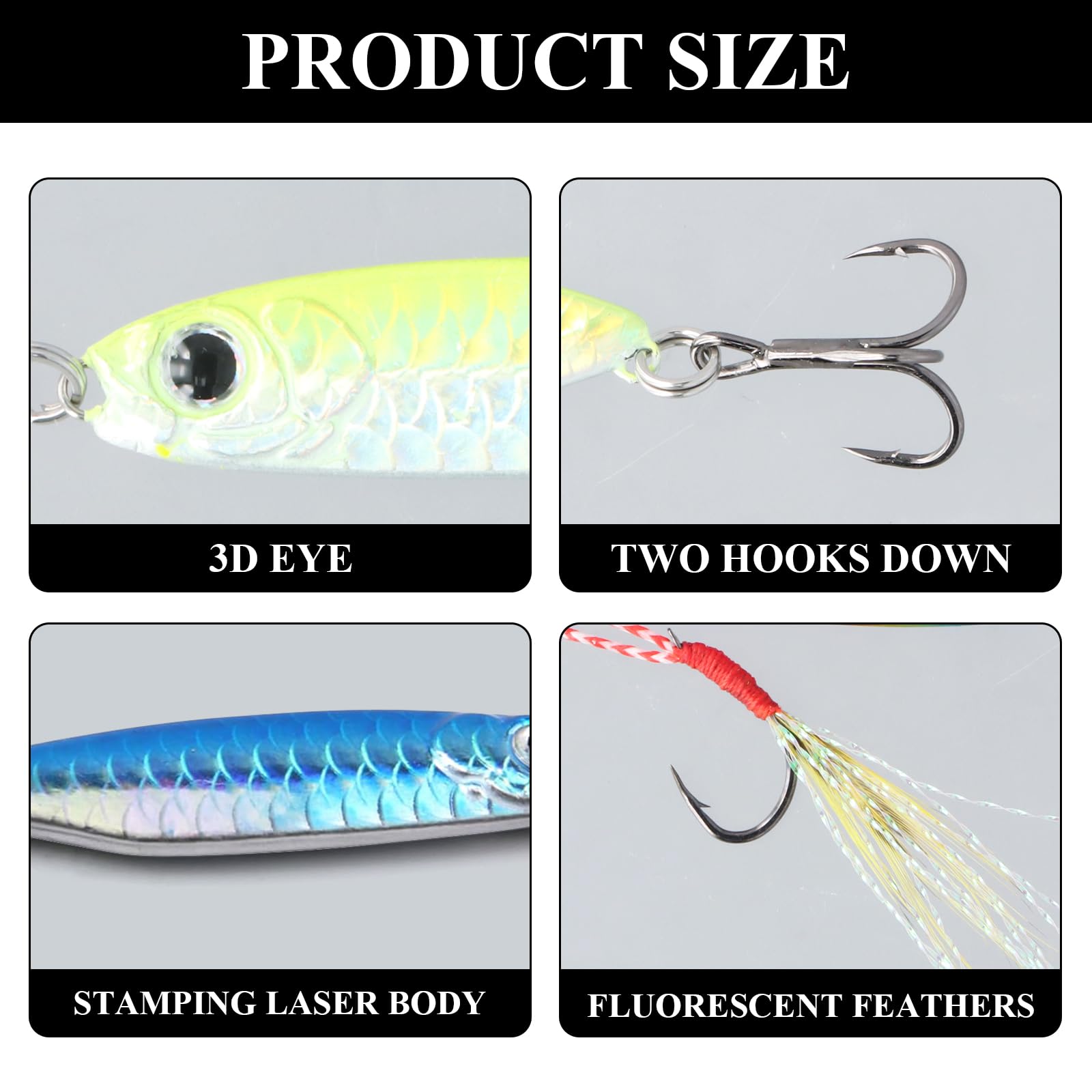 6 Pezzi Esche Artificiali da Pesca, 15g Pesca Popper Lure, Esca da Pesca Artificiale Spinning, 3D Esche Artificiali Spinning Mare per Acqua Dolce, Acqua Salata