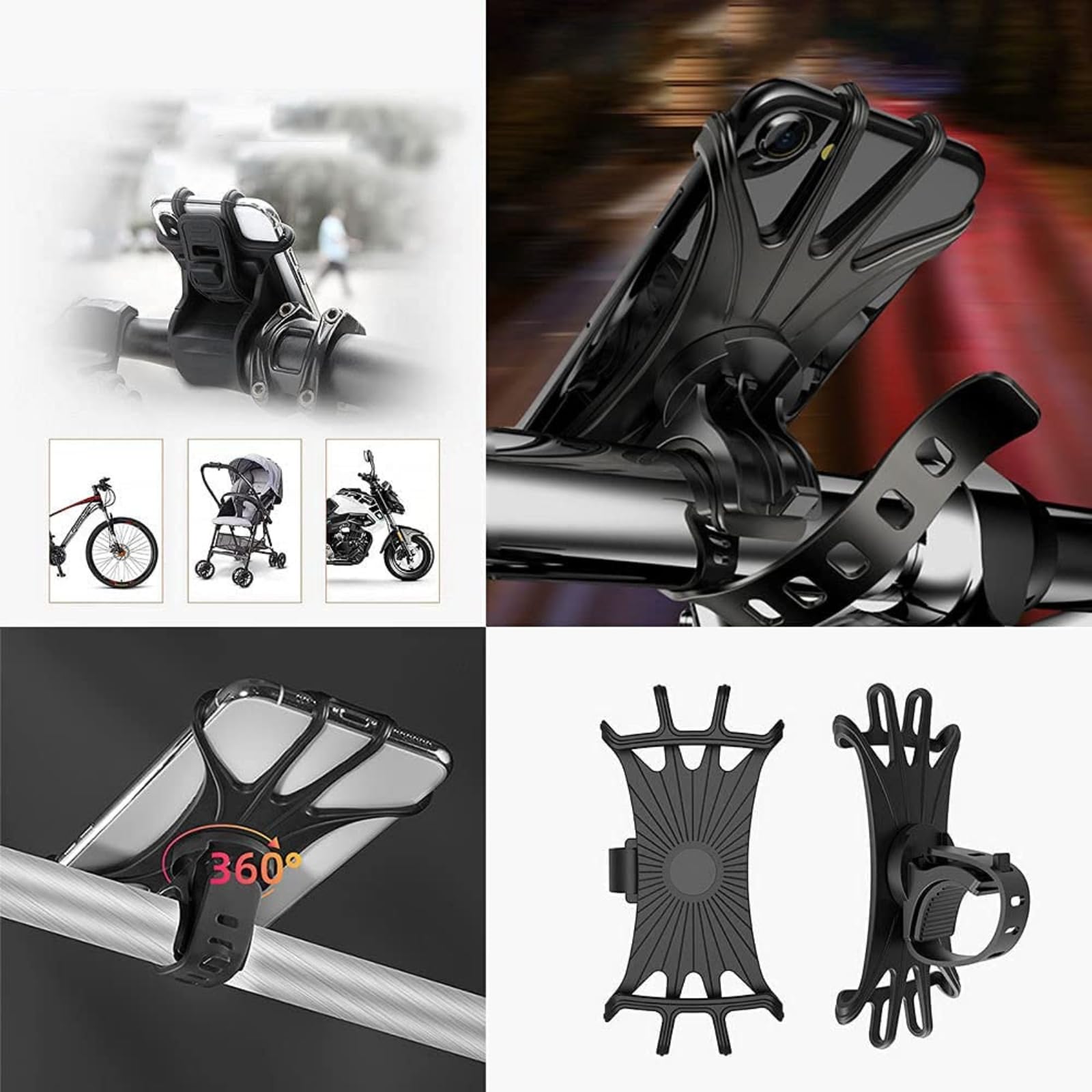 Amazon.co.jp: ZHJINGYU 自転車 スマホホルダー シリコン製 4.5-6.7