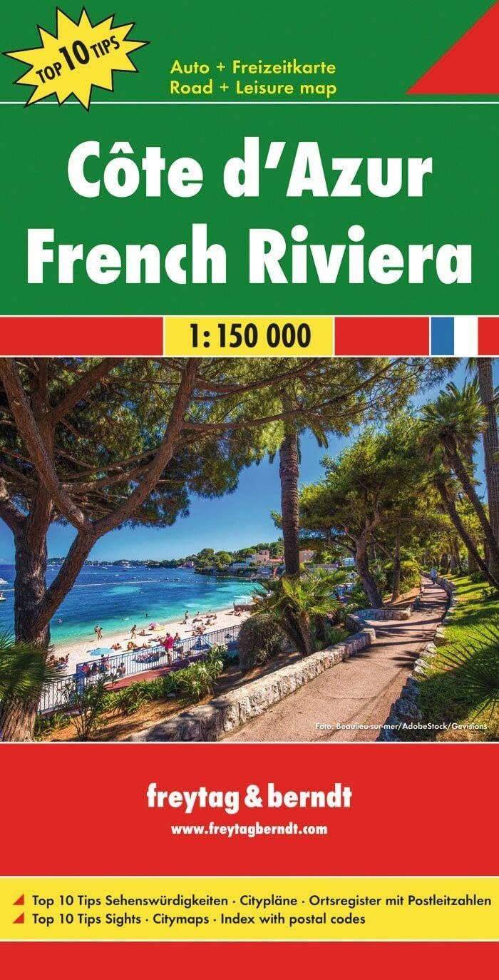 Cote D'Azur: Toeristische wegenkaart 1:150 000