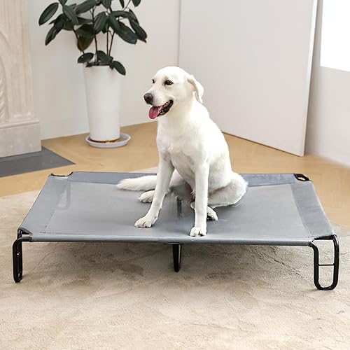Miniatura 5 de pettycare Cama elevada para perros para exteriores, camas para perros grandes XL, cama elevada impermeable para perros, fácil de montar, cama