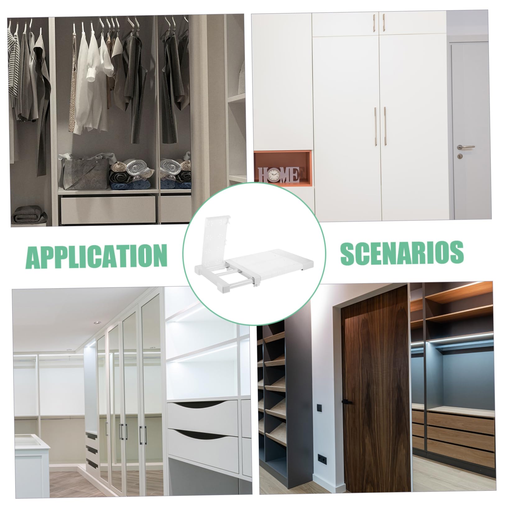 STOBAZA Adjustable Closet Rod Expandable Tension Shelf Storage Rack Wardrobe Organizer Easy Install