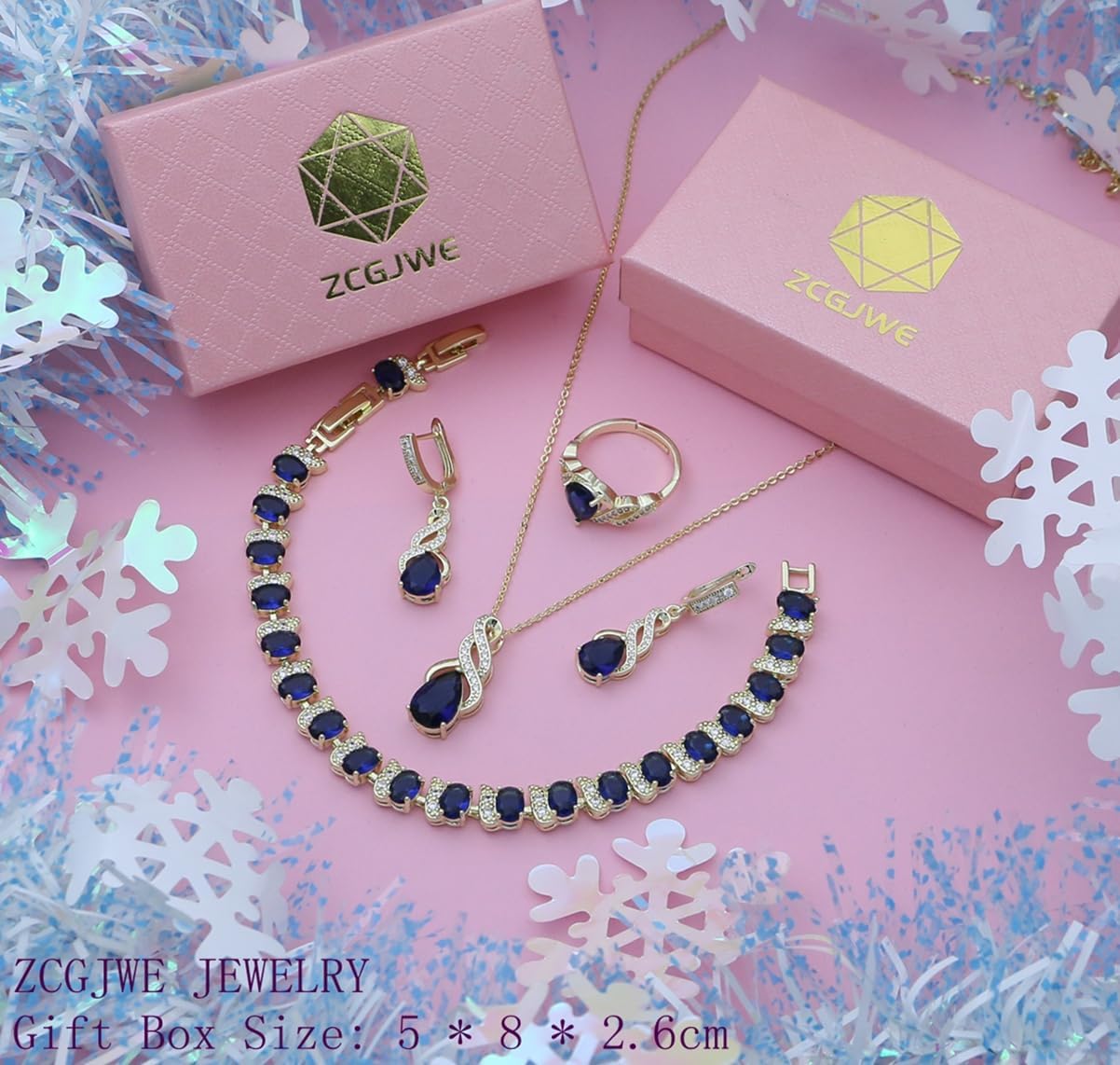 Wedding Jewelry Set for Women Gem Necklace Earrings Bracelet Luxury Jewelry Set Birthday Valentine's Day Mother's Day Christmas Prom Jewelry Gift
