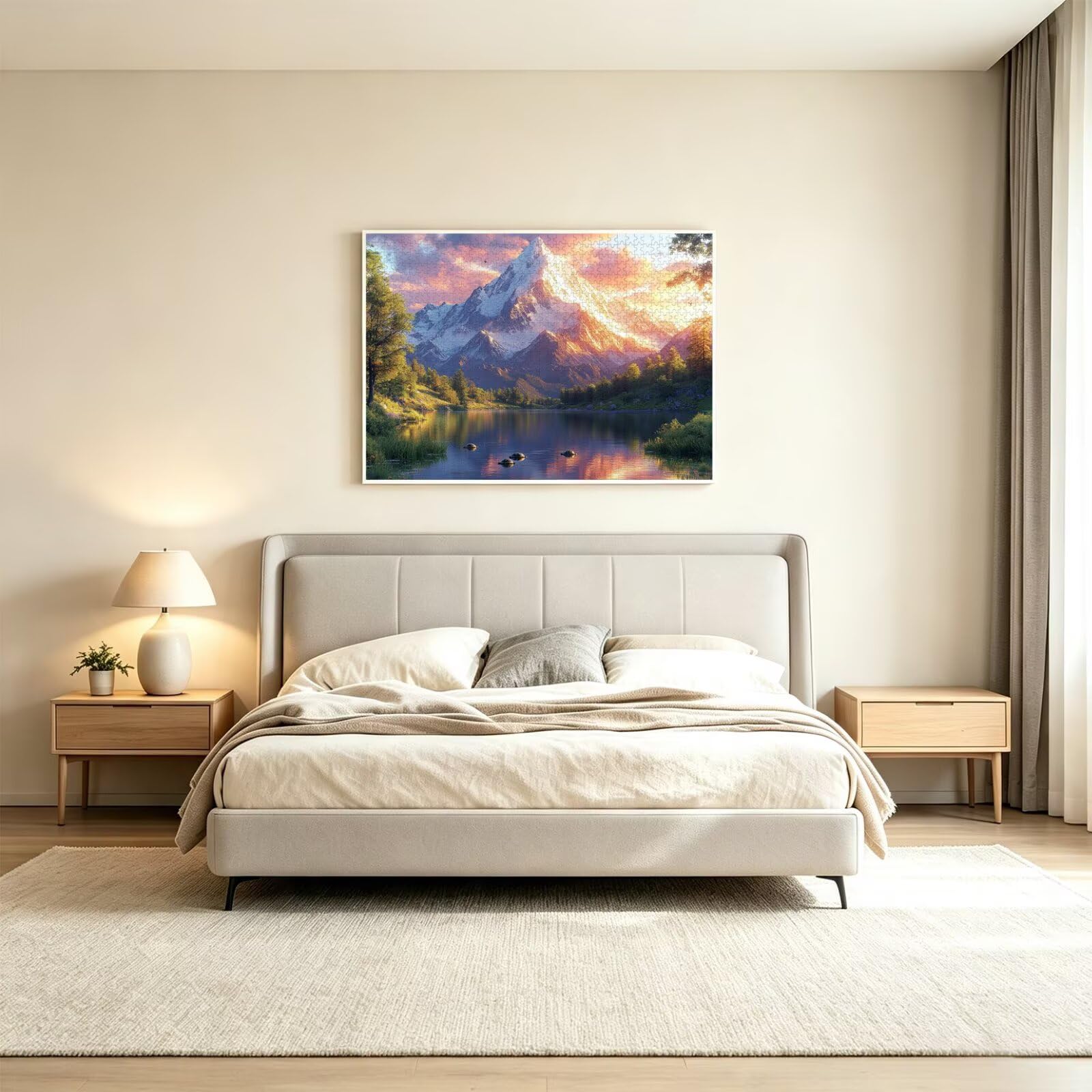 Puzzle 2000 sztuk 99x70 cm, Puzzle Dorośli Góry Śnieg Upadające Słońce, n