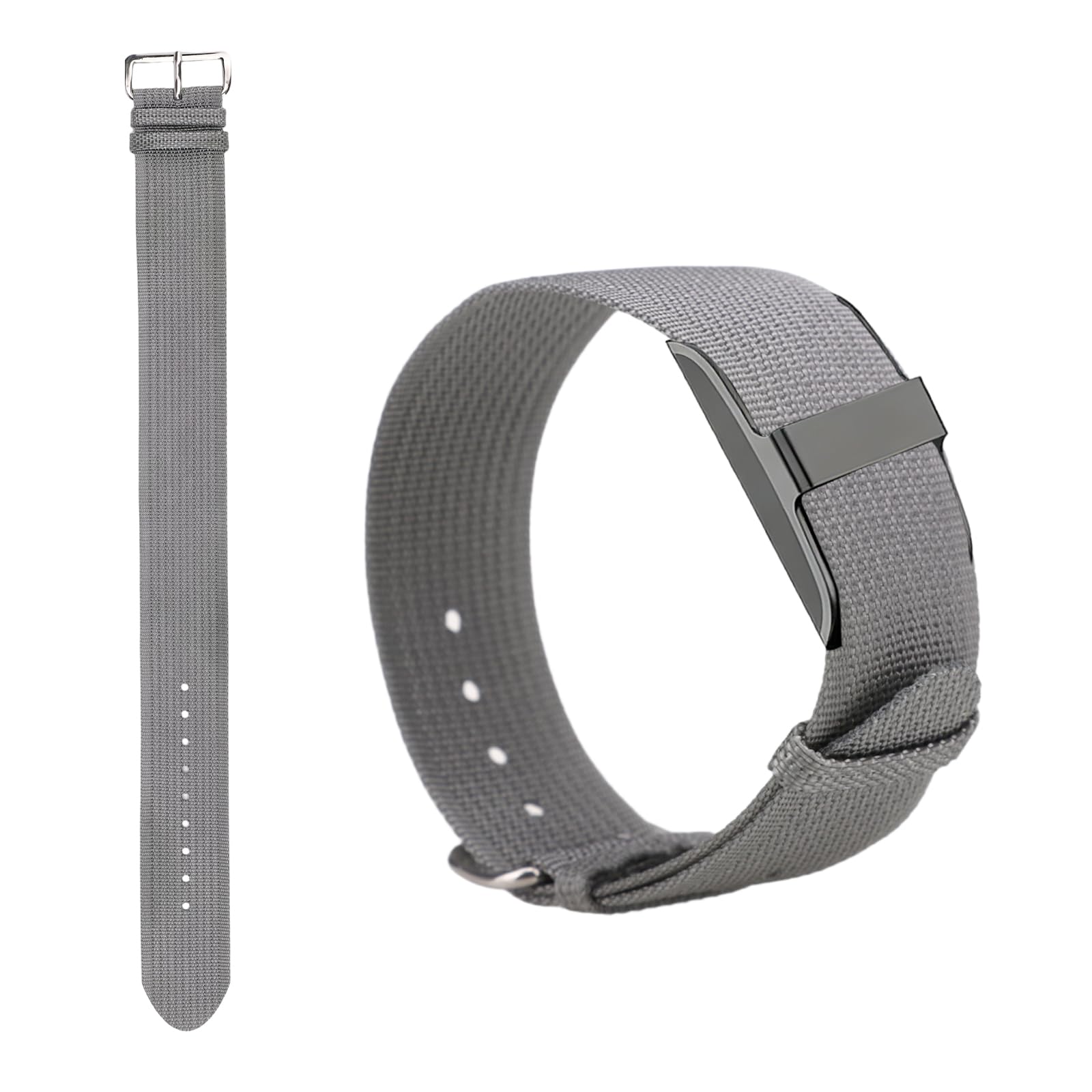 Brazalete Nylon Reemplazo para Hume Band, Pulsera Tejida Transpirable con Hebilla Metálica Ajustable para Hume Health Band Rastreador Fitness Confort Uso Todo el Día (Gris)