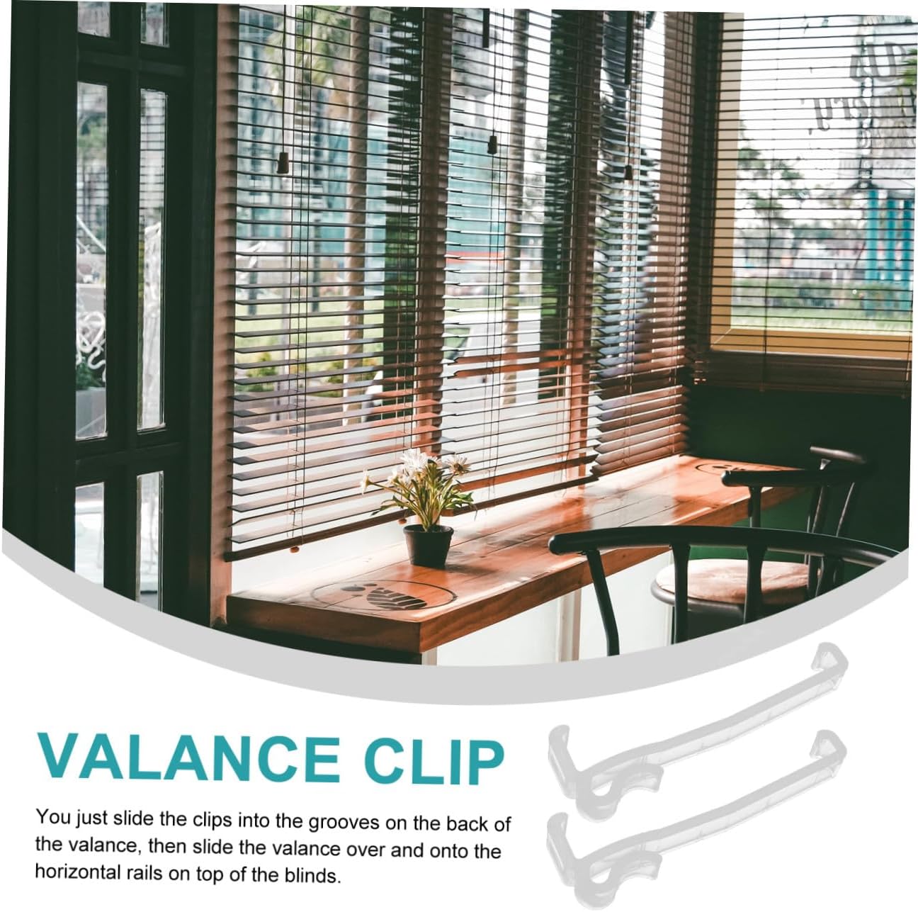 5sets Blind Clips Wear Resistant Vertical Valance Clamp for Window Blinds Easy to Install Clips Reliable and Lightweight 12pcs*5