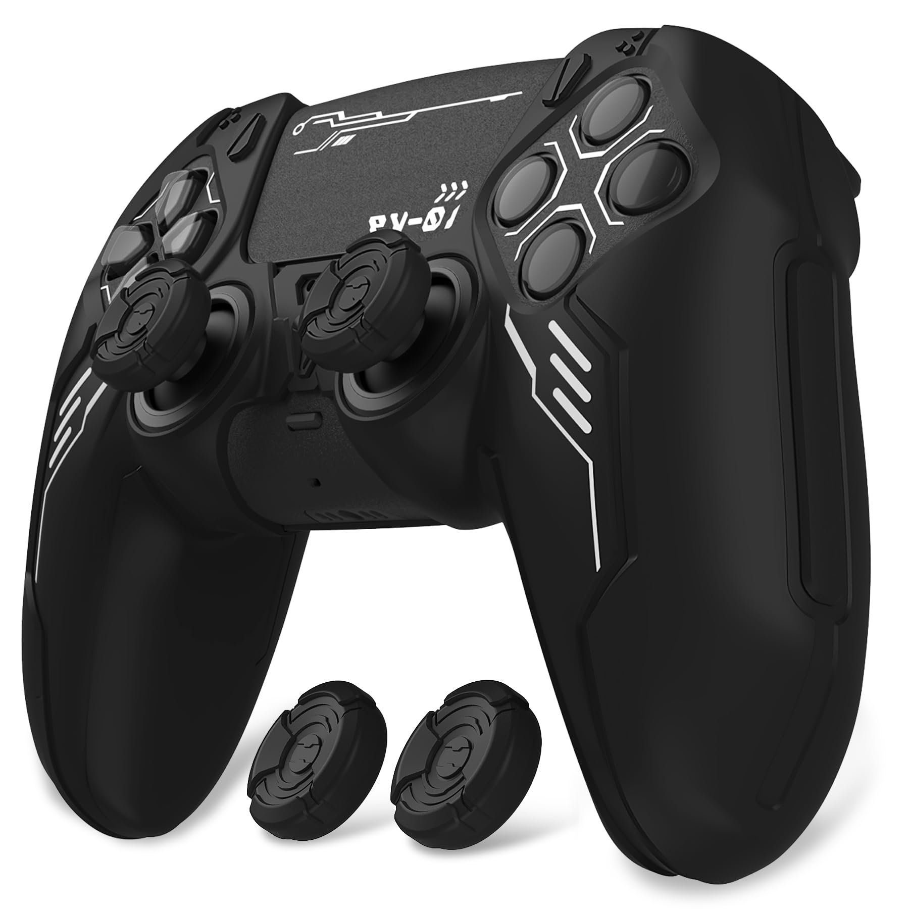PlayVital Mecha Edition Silicone Cover Compatible with ps5 Controller with 2 Joystick Caps and 6 Stickers Shockproof Non-Slip