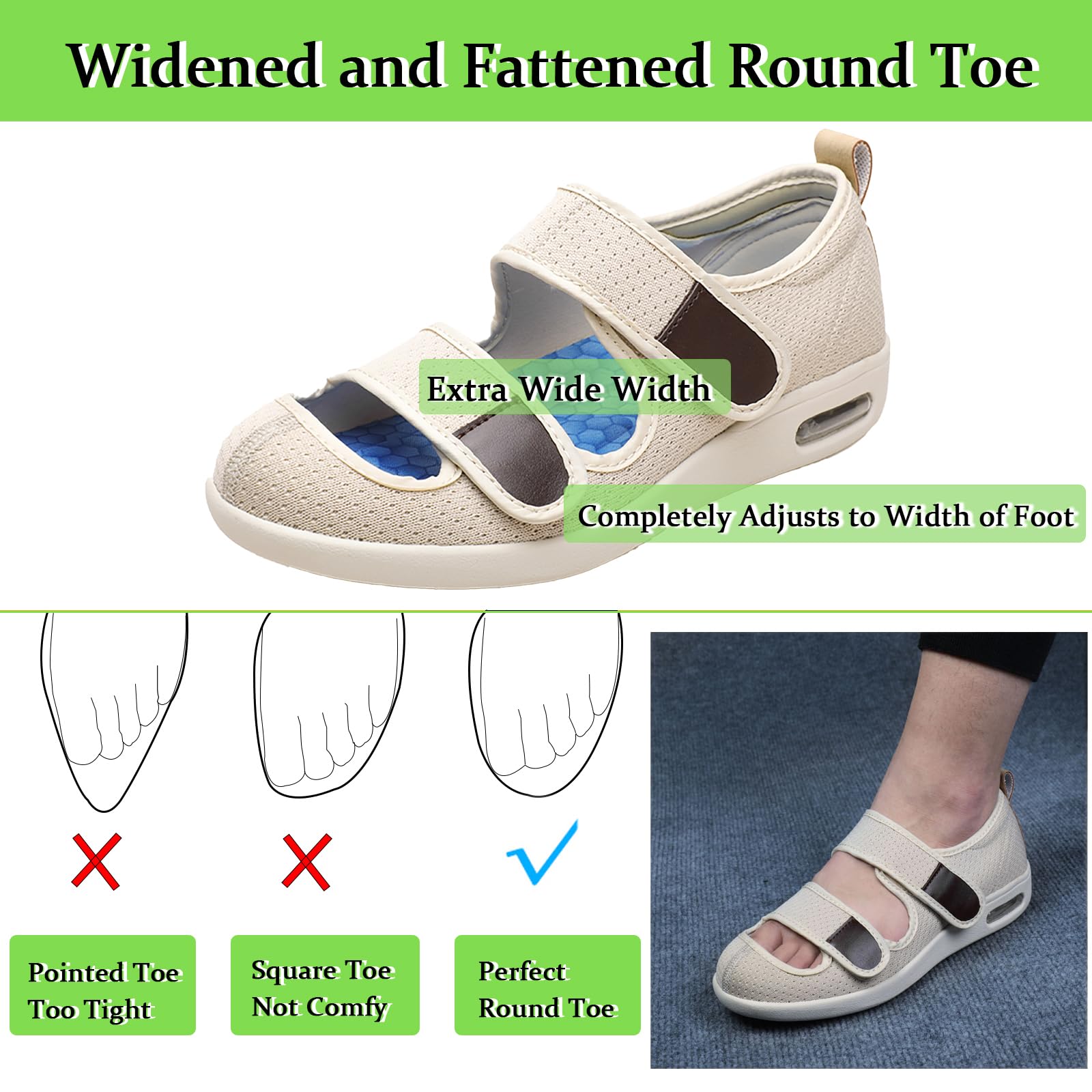 Scarpe diabetiche da Donna per Piedi gonfi, Scarpe da Ginnastica da Uomo per fascite Plantare, Scarpe da Ginnastica Leggere da Passeggio in Rete Traspiranti per diabetici, Anziani, Piedi gonfi,37EU