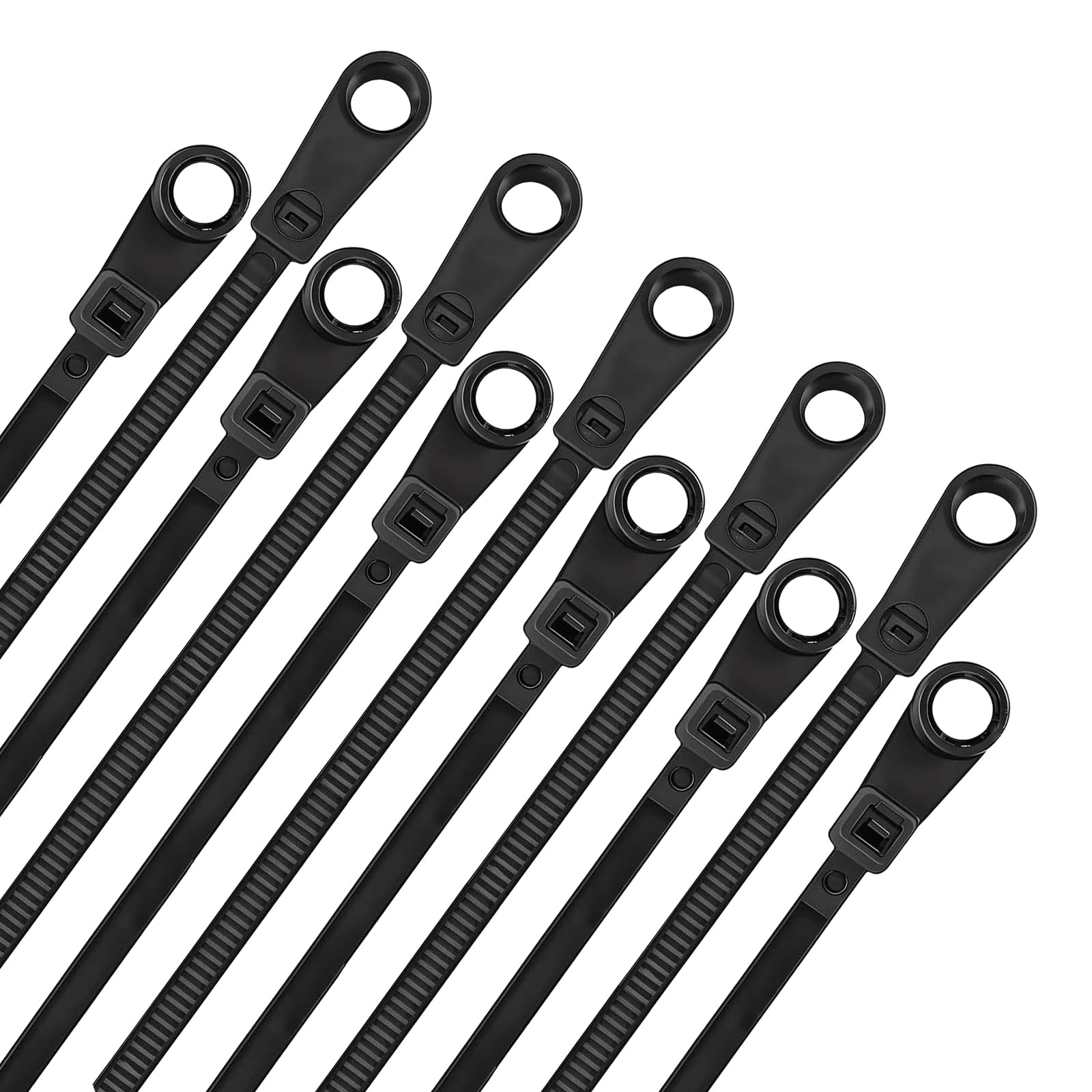 300 bridas resistentes de 12 pulgadas con agujero para tornillo, bridas de montaje de cremallera, bridas de cable de 75 libras para organizar cables y cables, bridas de montaje con tornillo para pared