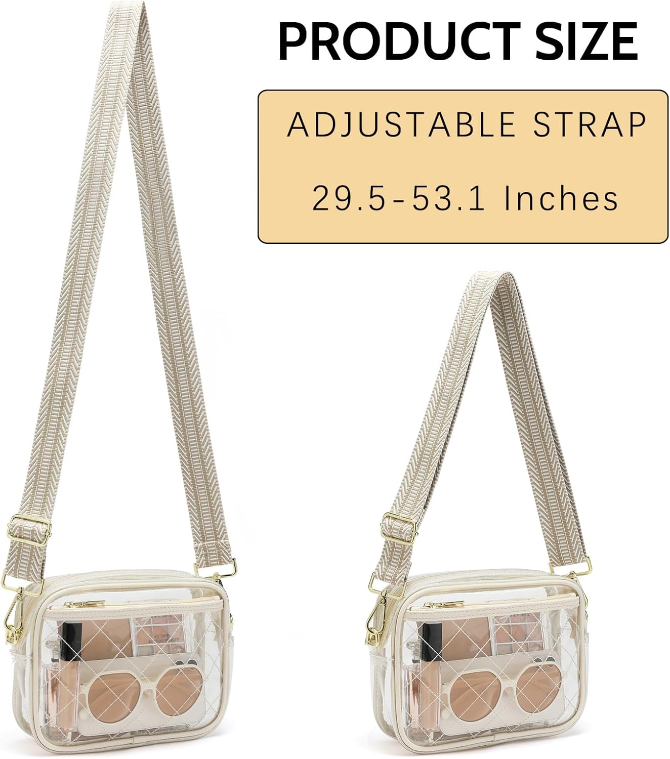 YGR Clear Bag for Stadium Events, Concert Approved Clear Purse for Women, PVC Crossbody Shoulder Bag with Adjustable Strap - Image 5