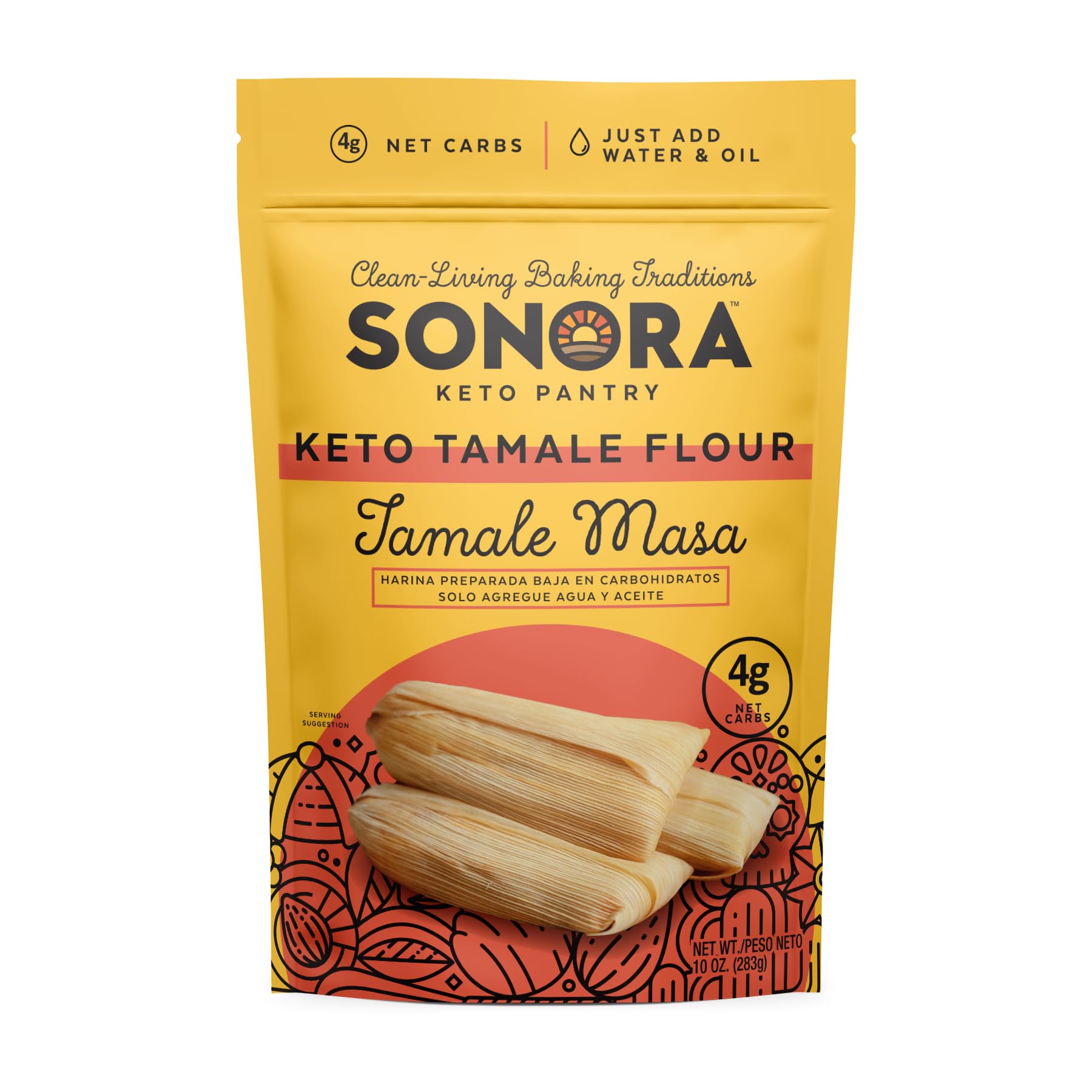 Sonora Tamale Masa Keto Baking Mix | Traditional Mexican Food Mix | Just Add Water, Low Carb Baking Mix (10 oz - Makes 8 Tamales)