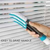 Vista 5 de SetSail Plumero para persianas, cepillo limpiador de ventanas con 5 fundas de microfibra, herramientas de limpieza para persianas verticales, aire