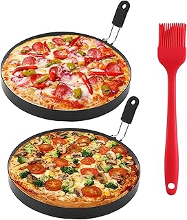 8" Omelette Ring for Griddle,2 Packs Non-stick Stainless Steel Omelette Ring Pancake Mold Griddle Omelet Mold with Silicone Handle for Sandwich Muffins