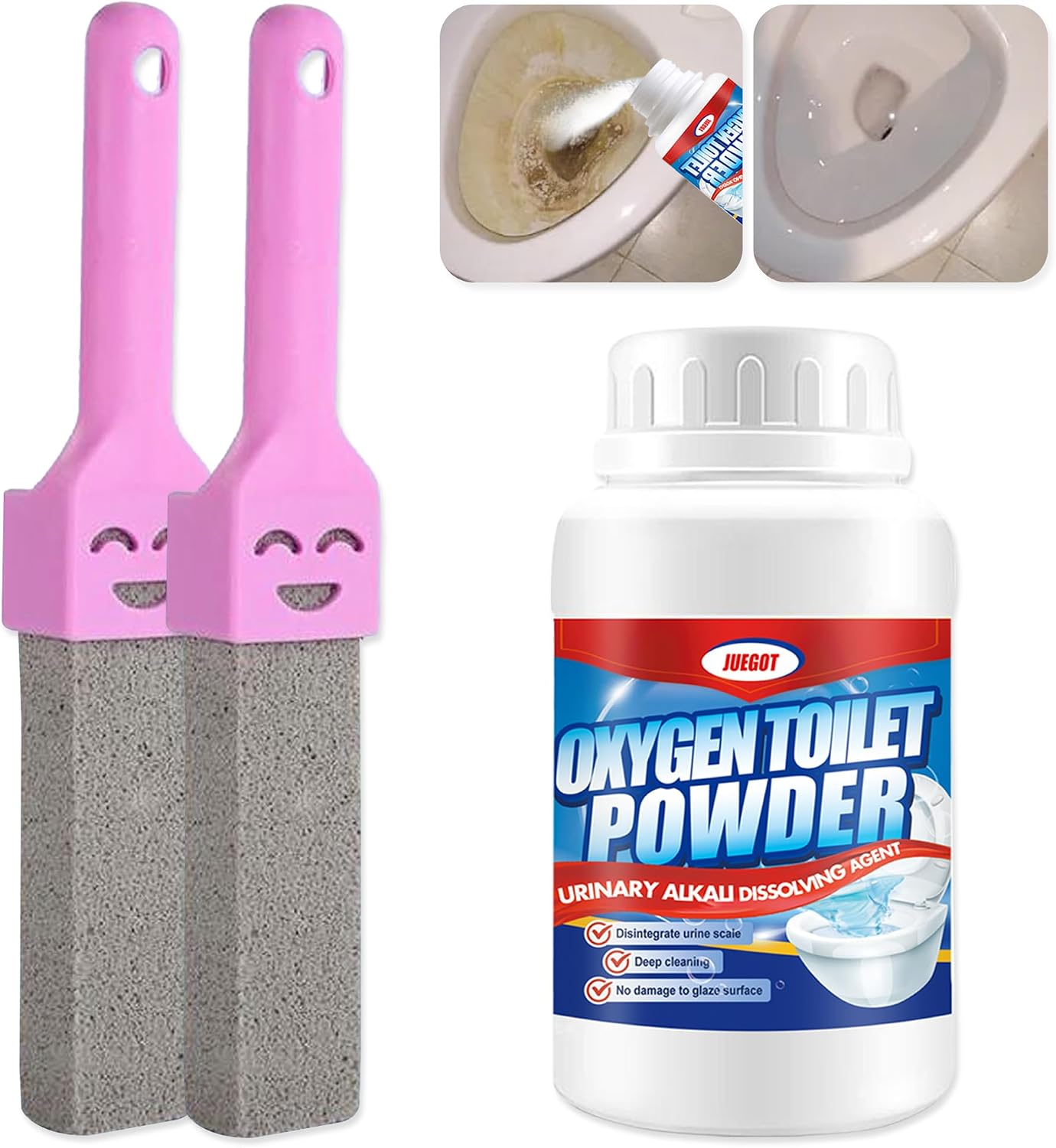 Pumice Stone for Toilet Bowl Cleaning, Scouring Stick Remove Toilet Bowl Hard Water Rings, Calcium Buildup and Rust Suitable for Cleaning Toilet, Bathroom