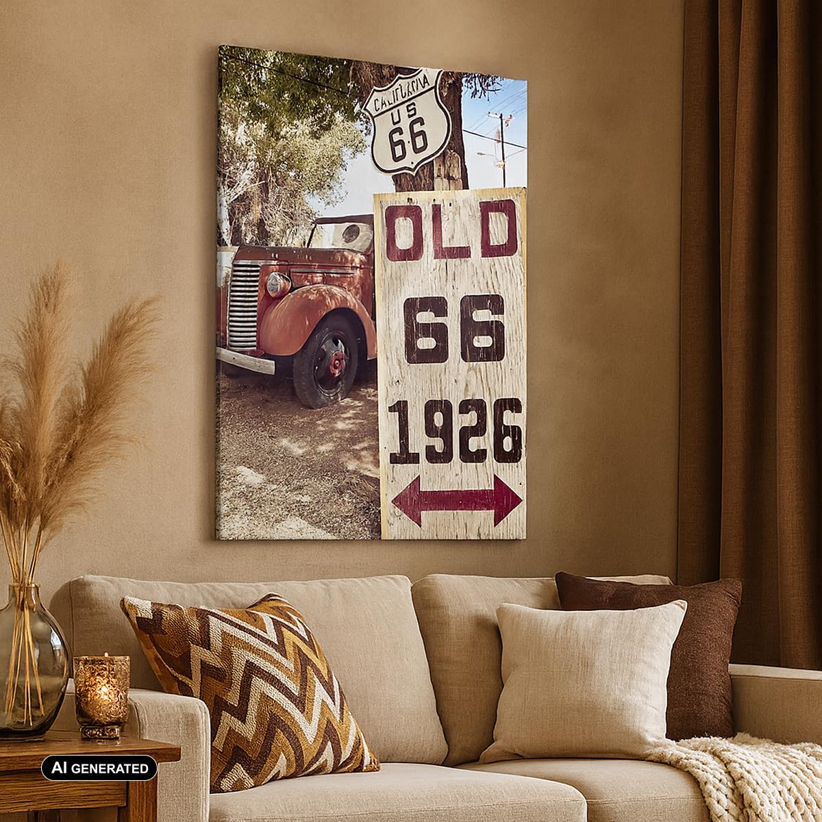 ARTTOR Moderno Quadro su Tela 50x70 cm Verticale Auto Viaggi - 3562