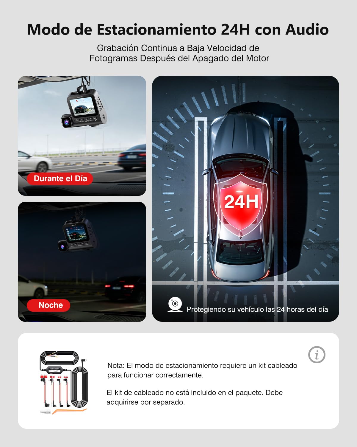 Dashcam 3 Canales STARVIS 2 y HDR - Dashcam Cámara Coche 4K Frontal, Camara vigilancia Coche 1080P Interior y Trasero,WiFi 6,GPS,G-Sensor,vigilancia del estacionamiento Las 24 Horas, Tarjeta de 64GB