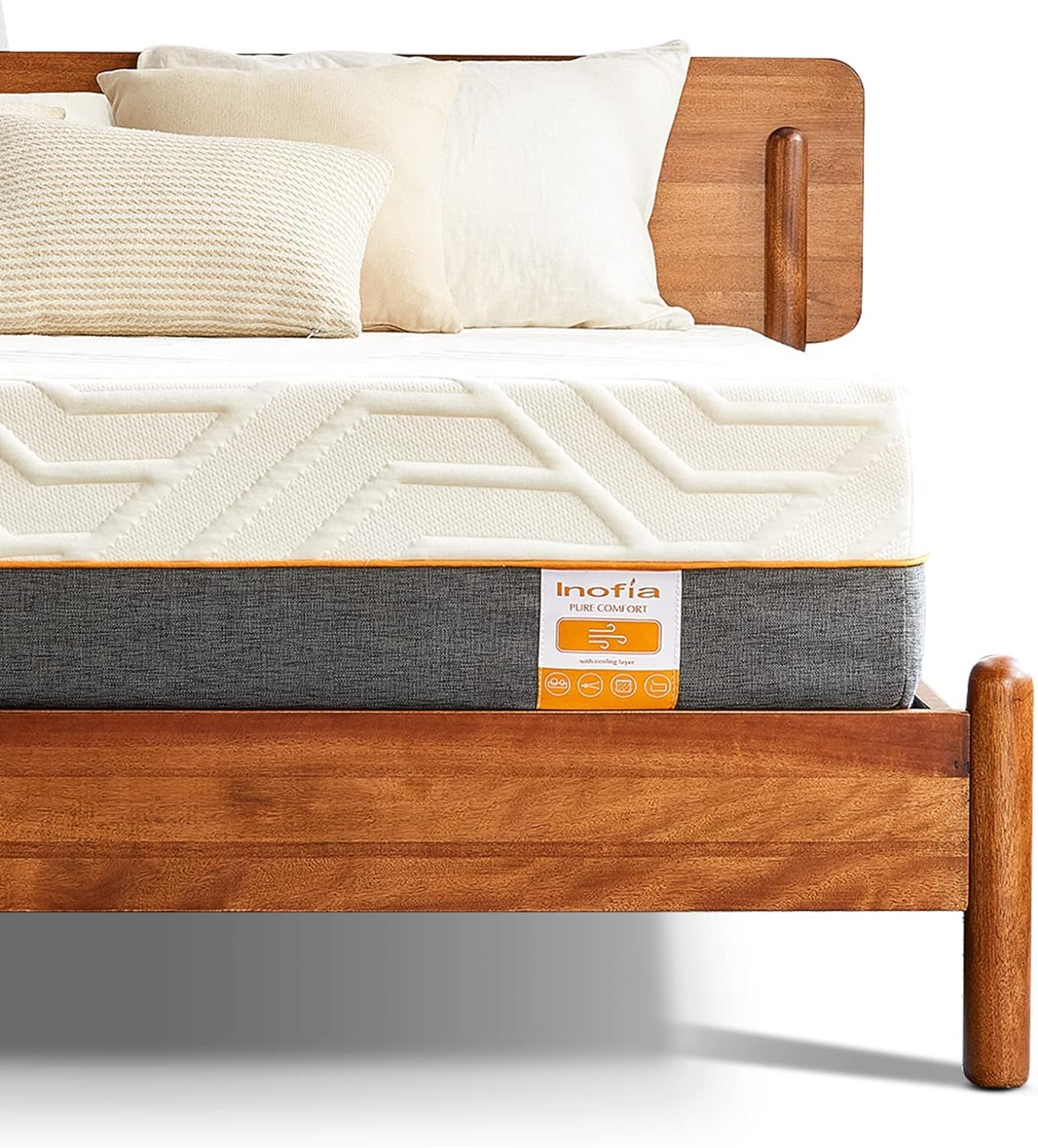 Inofia Matratze 90×190 Gelschaum Matratze RG50 Memory Foam Matratze H3 Höhe 22cm Naturbrown,waschbar Bezug für Allergiker,ÖKO-TEX® 100,100 Nächte…