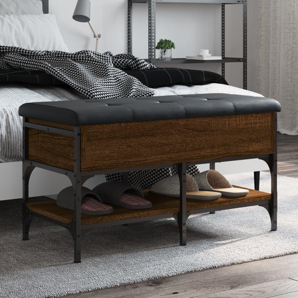 Banc à chaussures avec assise rembourrée pour résoudre le manque de place dans l'entrée