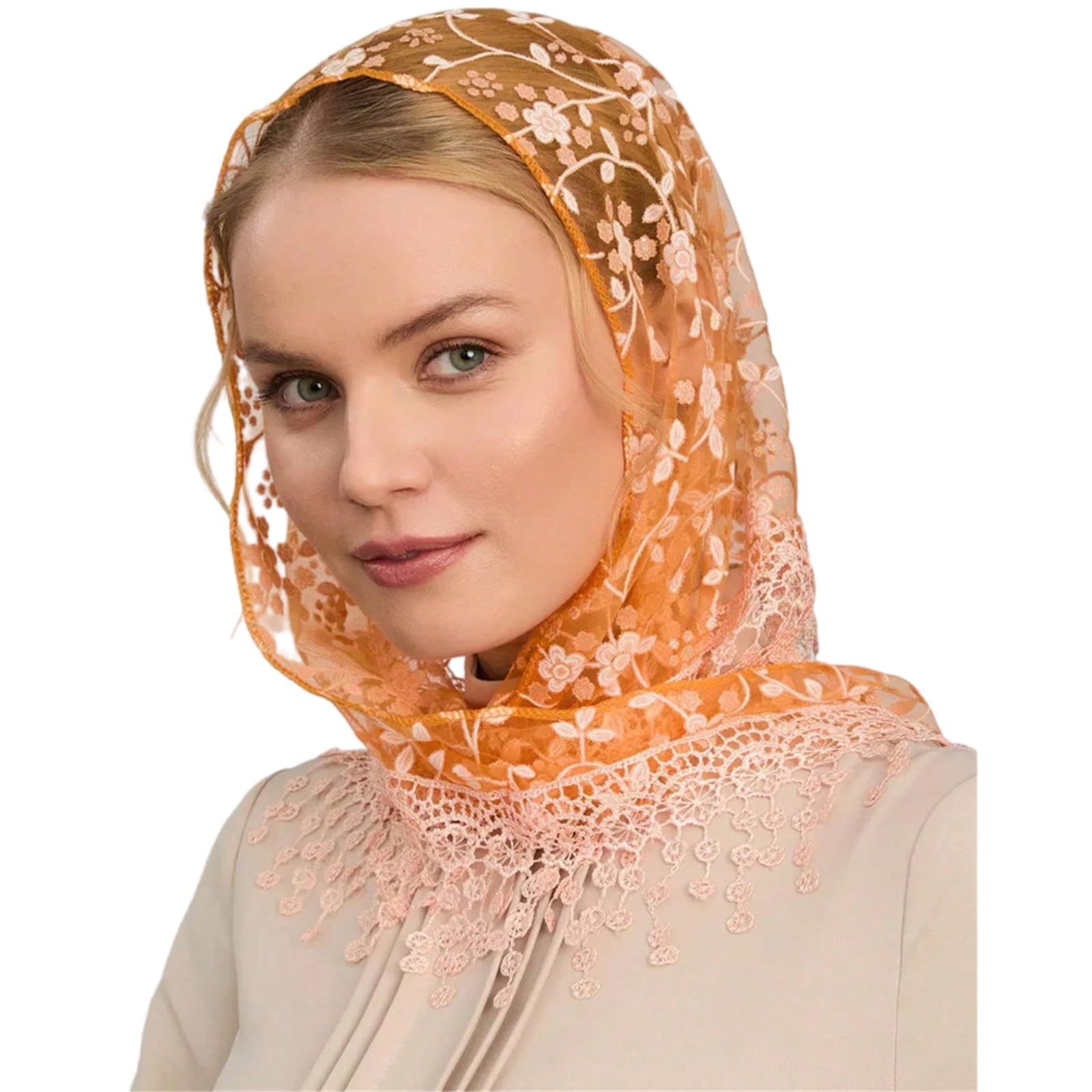 Yazhuq Lace Flower Bandanas Tassels Headwrap for Women and Girl Various Occasion Vacation Dressingup Head Scarf Photo Headpiece
